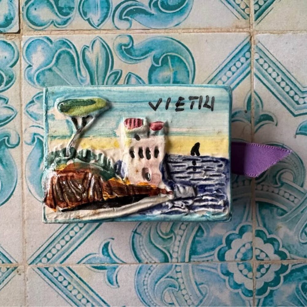 Creazioni Luciano Vintage Italian Hand Painted Ceramic Tile Matchbook